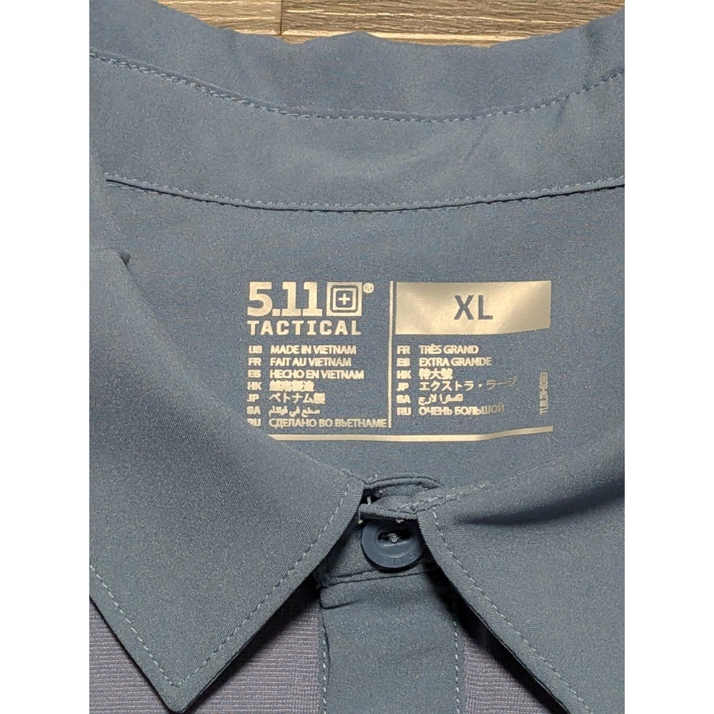 5.11 Tactical Men's Cotton Polyester Blend Lightweight Blue Polo Shirt Size XL - Picture 2 of 7